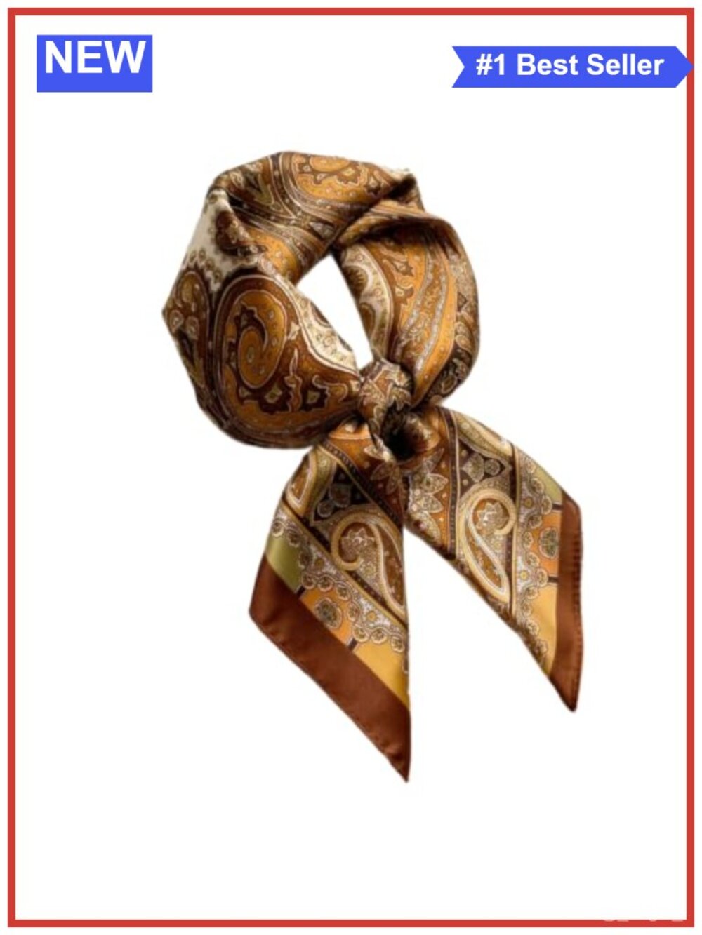 27.5 Inch Silk Like Satin Scarf Bandana Hair Wrap Paisley